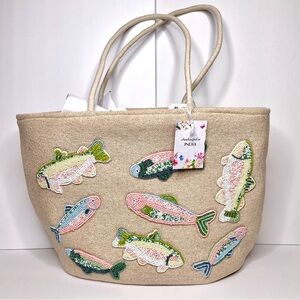 Viral Beaded Fish Tote Bag